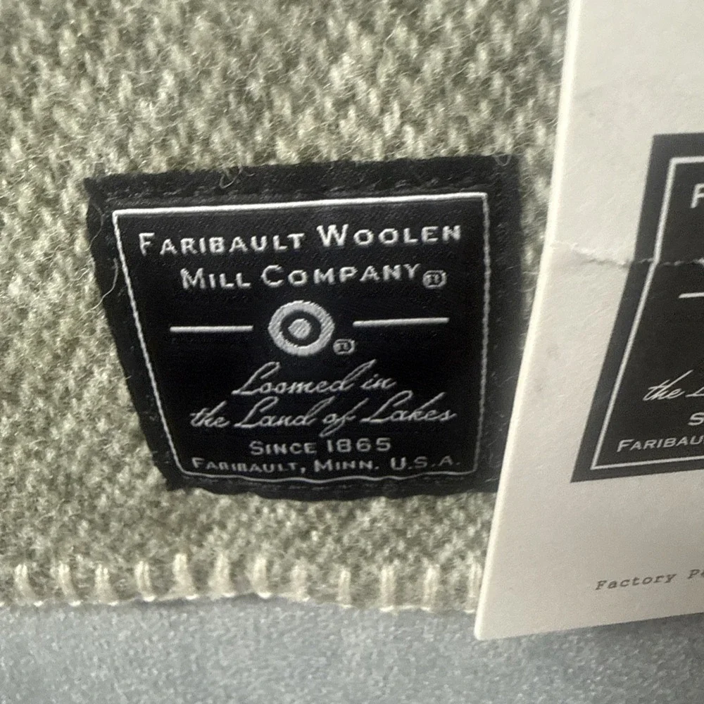 Faribault Woolen Mill Co Target 100% Virgin Wool Scarf Olive 72x10 NWT USA